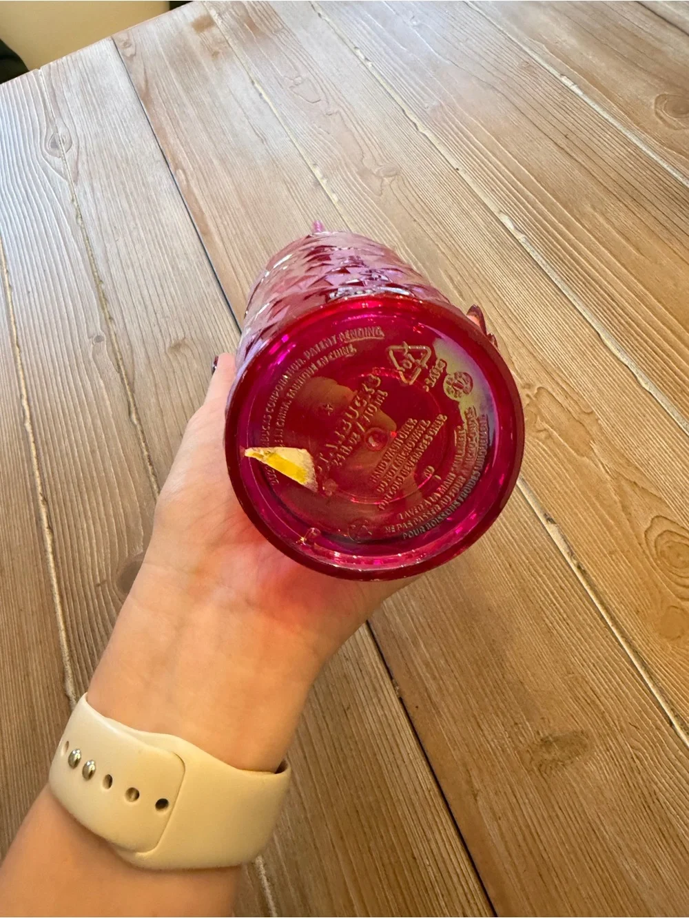 Starbucks Fushia Prism Cold Cup with Straw